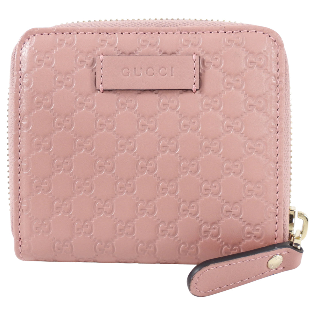 Gucci Pink Micro Guccissima Leather Compact Wallet 