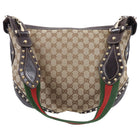 Gucci Brown Monogram Canvas Pelham Messenger Stud Web Bag