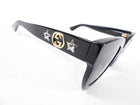 Gucci GG0208S Black Sunglasses with Logo and Stars