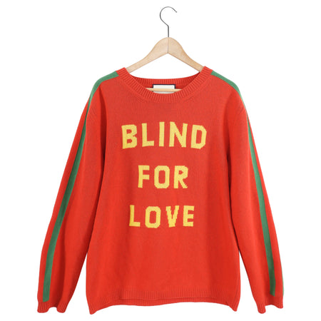 Gucci Blind For Love Red and Yellow Knit Sweater - L / XL