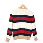 Gucci Striped Wool Knit Sweater with GG Pearl Buttons - Medium