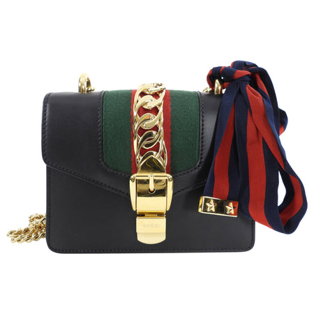 Gucci Small Sylvie Chain Web Bag with Ribbon