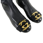 Gucci Over The Knee Tall Stretch Lambskin Leather GG Logo Boots