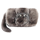 Gucci Tom Ford 2004 Grey Mink Fur Mini Dragon Evening Bag