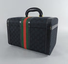 Gucci Vintage 1970's Black Monogram Train Case Bag - Travel Luggage Trunk