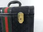 Gucci Vintage 1970's Black Monogram Train Case Bag - Travel Luggage Trunk
