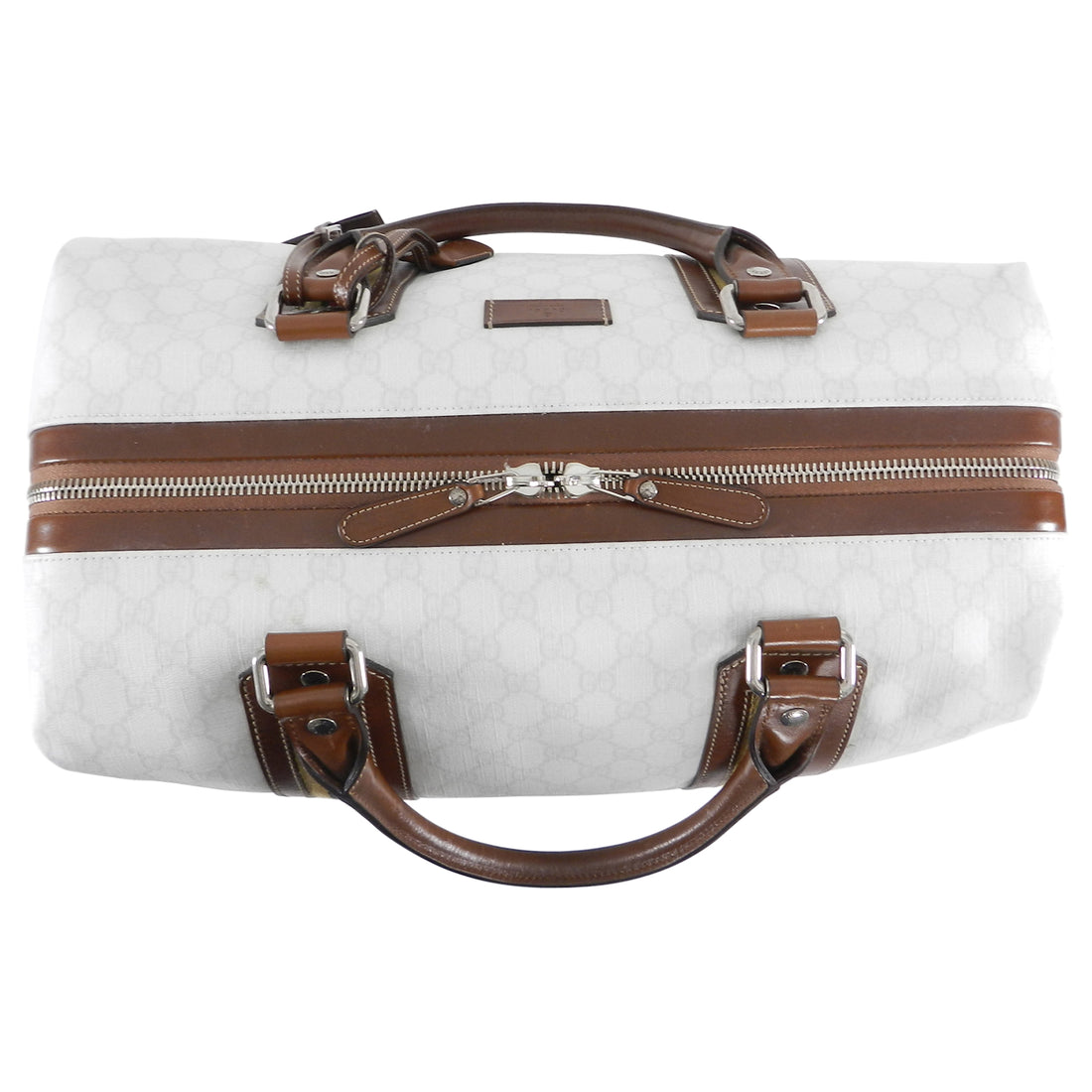 Gucci White Monogram Doctor Travel Overnight Luggage Bag
