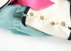 Gucci Aqua Silk Blouse with White Collar / Cuffs and Pink Bow - IT42 / 6