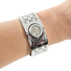 Gucci Narrow Silver 112 Twirl GG Bangle Watch 