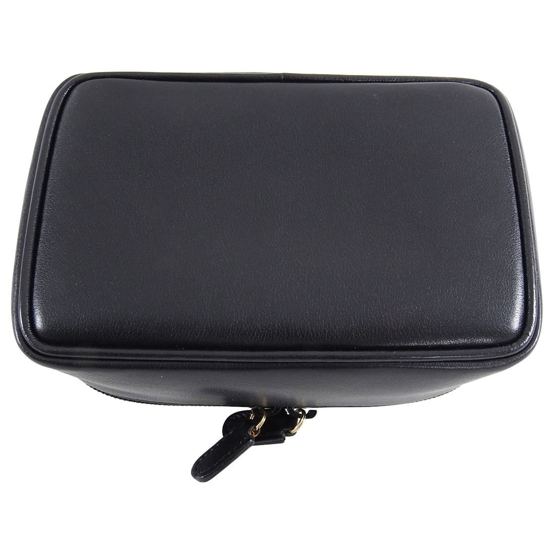 Gucci Vintage Small Black Leather Cosmetic Vanity Travel Bag