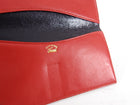 Gucci Vintage 1970's Black and Red Leather Slim Wallet 
