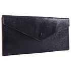 Gucci Vintage 1970's Black and Red Leather Slim Wallet 