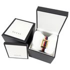 Gucci Blue and Red Mother of Pearl Stripe G Frame Ladies Watch