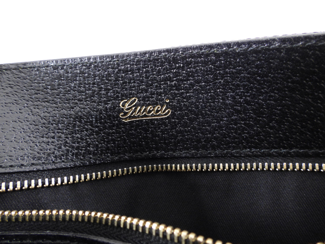 Gucci 2000’s Black Monogram Web Trim Handbag
