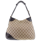 Gucci Monogram Canvas Web Horsebit Hasler Hobo Bag