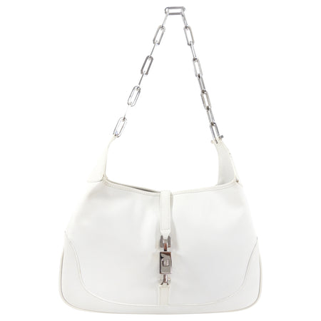 Gucci Tom Ford Era White Leather Jackie O Hobo Bag