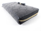 Gucci Monogram Black Leather Guccissima Zip Wallet