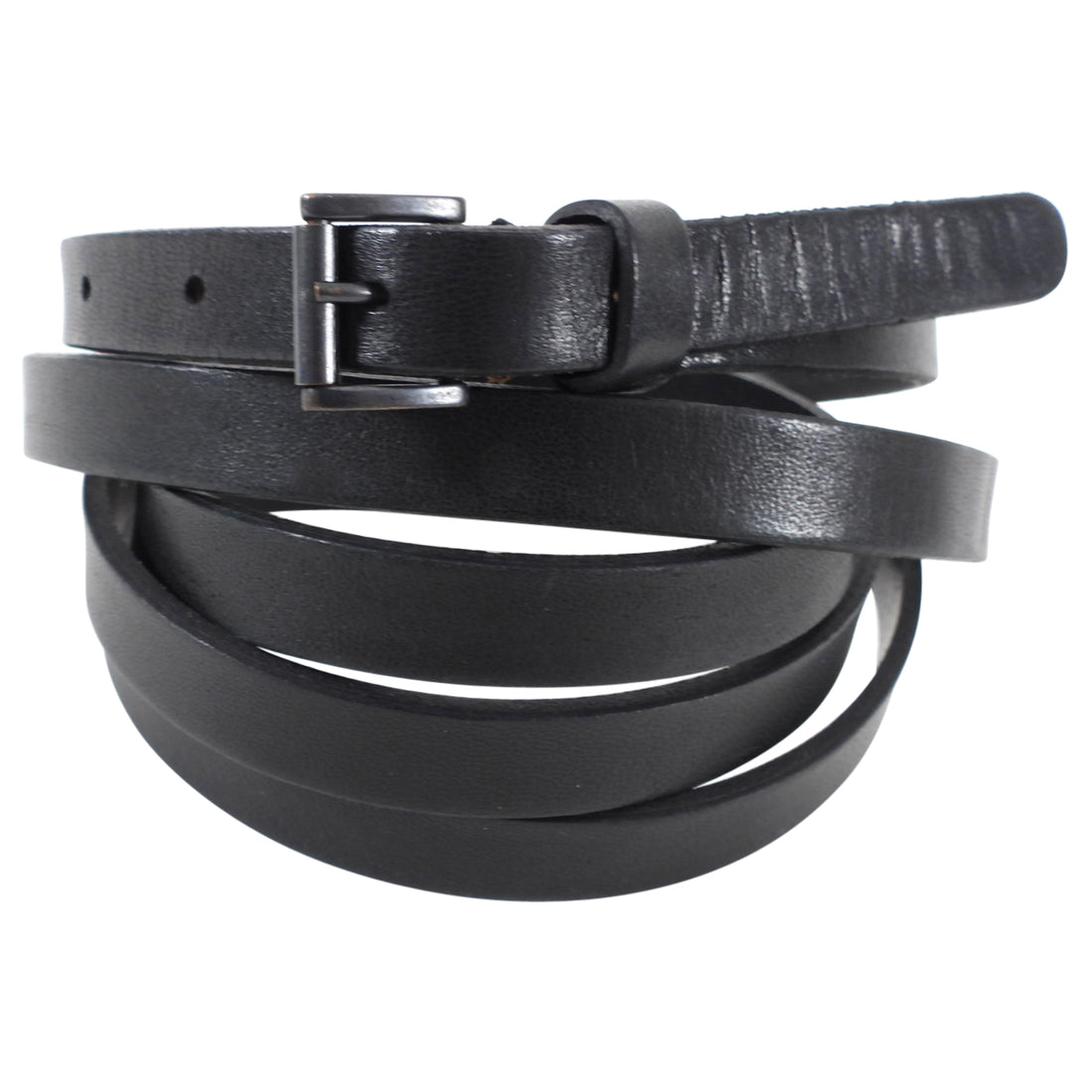 Haider Ackermann Black Leather Double Wrap Belt - L 30-34"