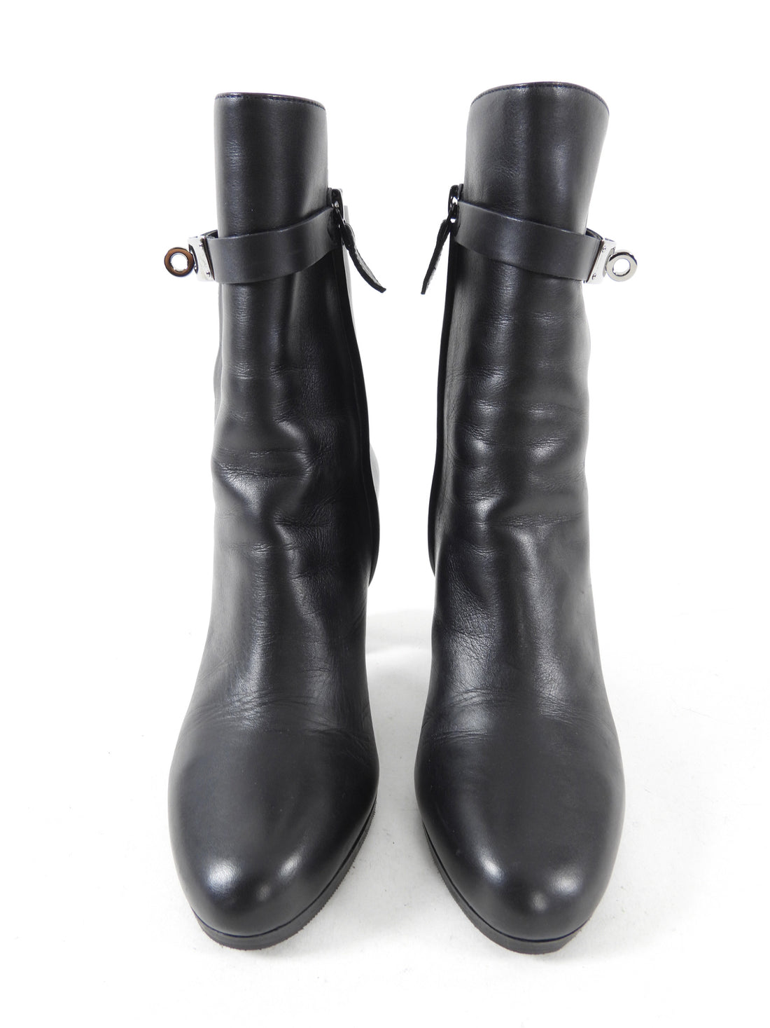 Hermes Black Leather Kelly Zip Ankle Boot - 37 – I MISS YOU VINTAGE