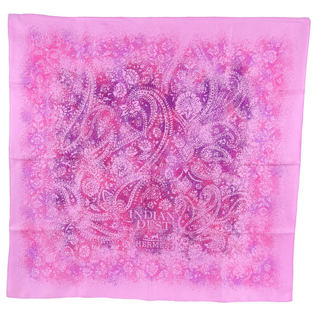 Hermes Pink Paisley Indian Dust 90cm Silk Scarf