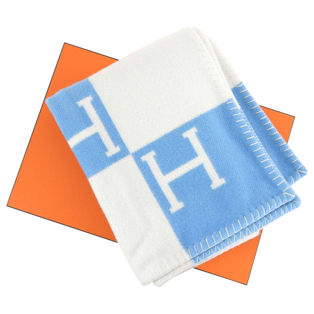 Blue and white hermes blanket Clearance