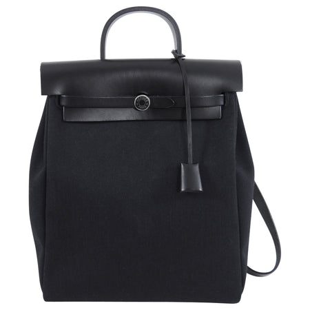 Hermes Black Herbag A Dos Zip Retourne Backpack