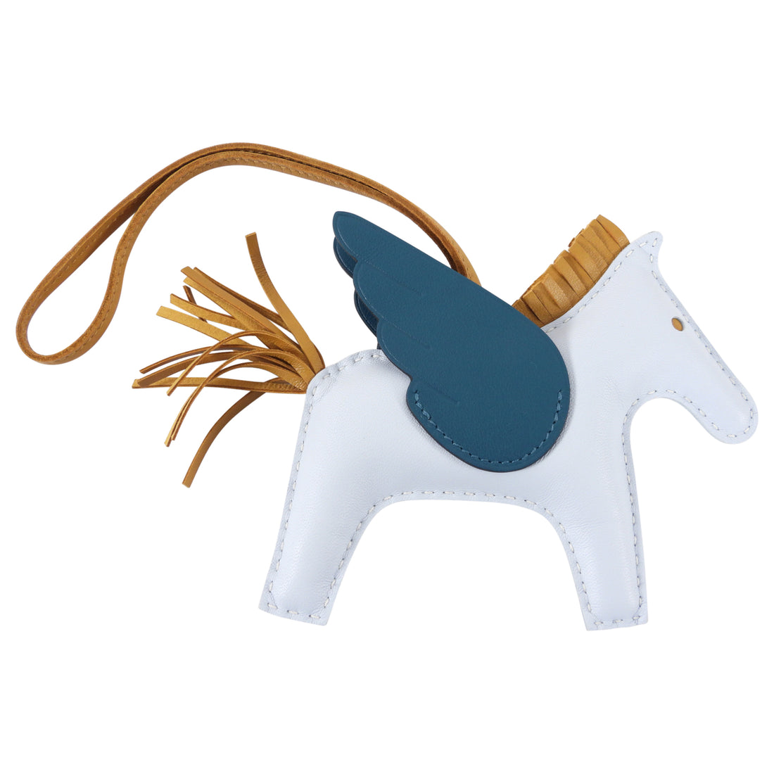 Hermes Rodeo charm Pegasus PM Menthe/Sesame/Blue brume Agneau/Swift leather