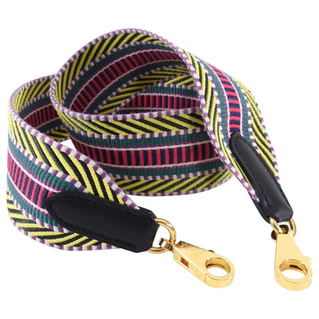 Hermes Sangle Cavale 50mm Bag Strap in Pink Green Yellow