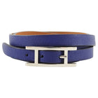 Hermes Behapi Dark Navy Blue Quad Tour Leather Bracelet