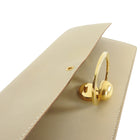 Hermes 2001 Beige Box Leather Gold Clasp Accordion Clutch Bag