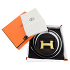Hermes Black and White Reversible H Belt Kit - 80cm