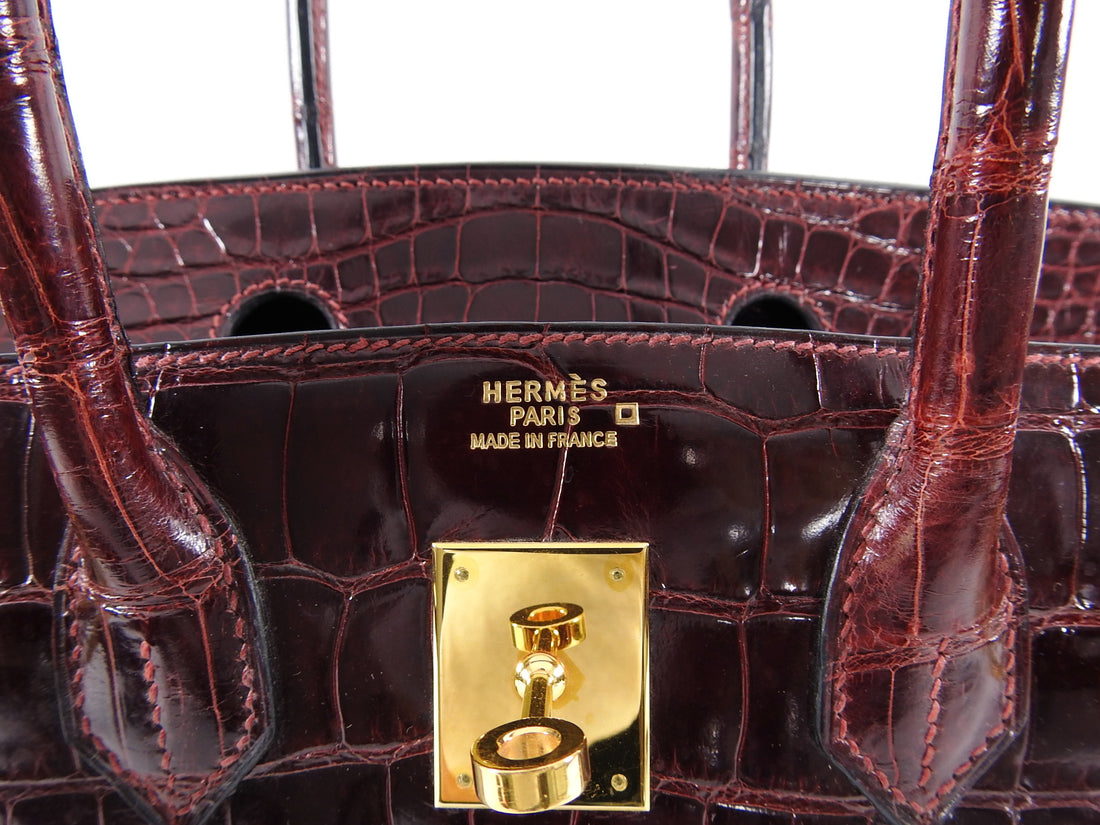Hermes Vintage 2001 Bordeaux Alligator Birkin 30 GHW 