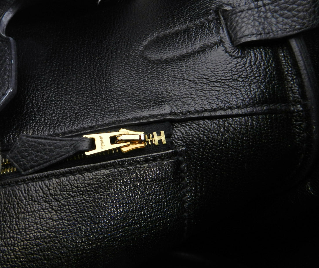 Hermes Birkin 35 Black Noir Clemence Gold Hardware