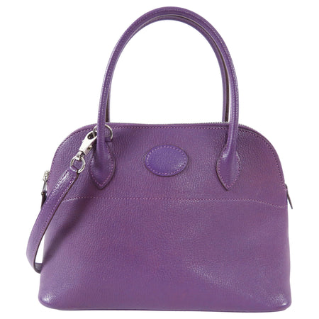 Hermes Bolide 27 Purple Violet Chèvre Mysore Leather SHW