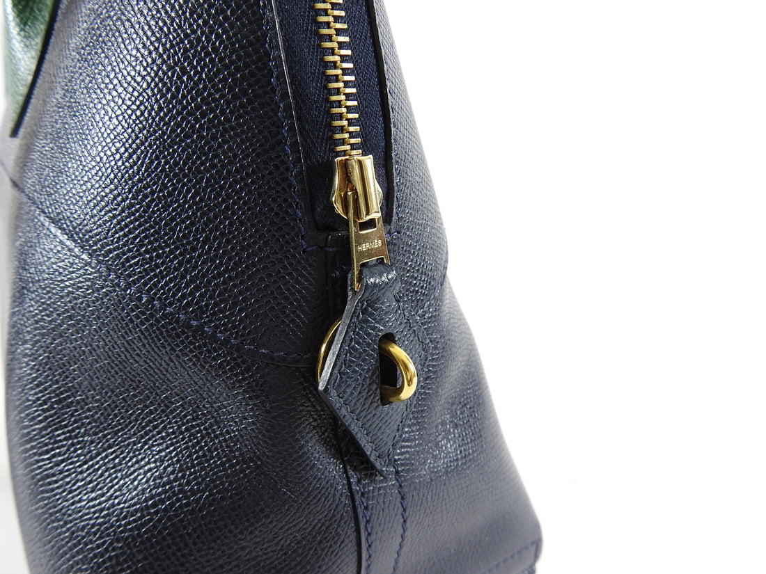 Hermès Black Chevre Leather Macpherson 34 Bolide Trunk 2way Bag