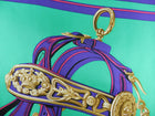 Hermes 140cm Summer Twill Silk Brides de Gala Shawl - Purple, green, fuchsia