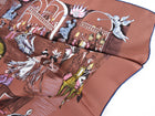 Hermes Paddock Champs Brown 90cm Silk Scarf