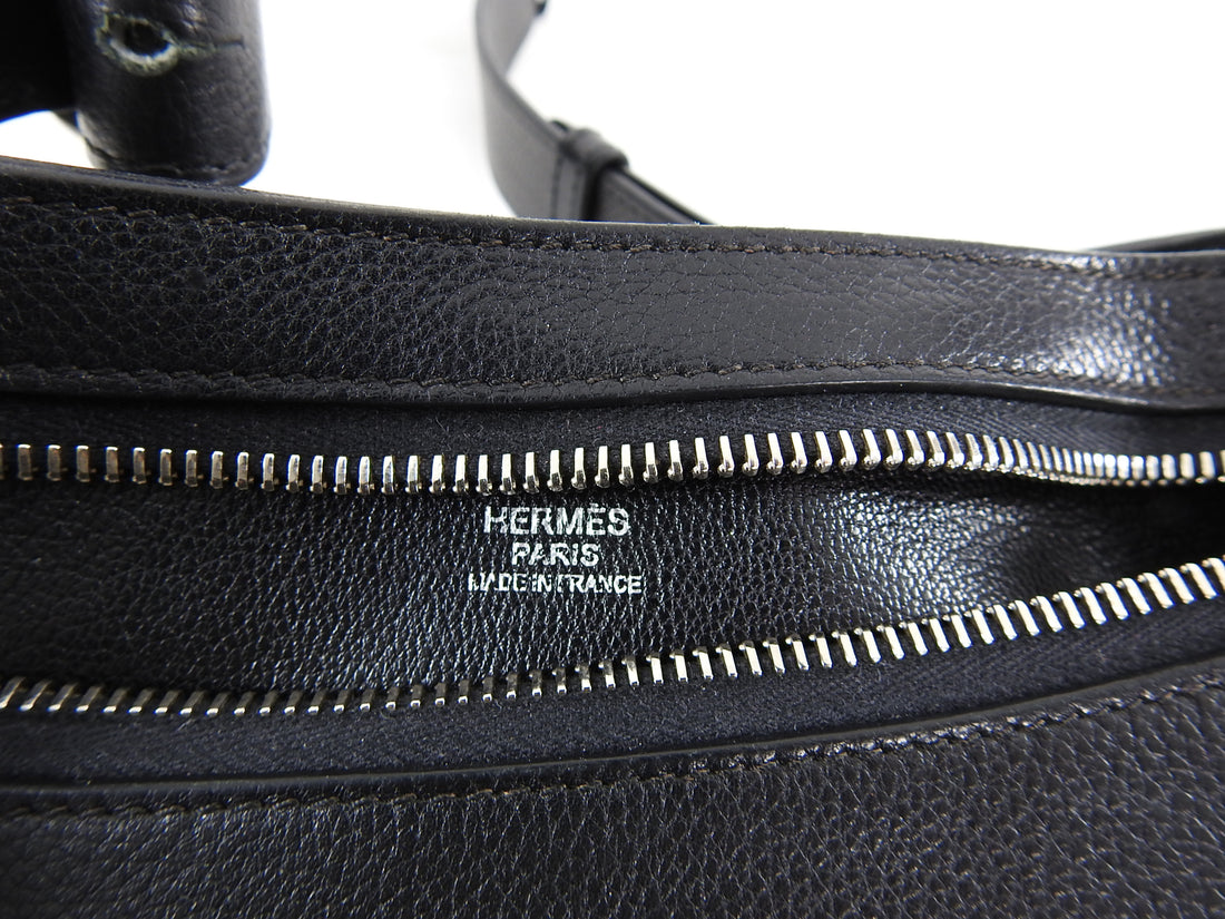 Hermes Black Evercalf Leather Chiquita Sling Bag PHW