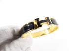 Hermes H Clic Narrow Black and Gold Bracelet PM