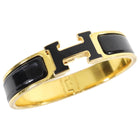 Hermes H Clic Narrow Black and Gold Bracelet PM