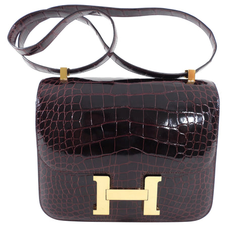 Hermes Sac Constance III Alligator 24 Bordeaux GHW