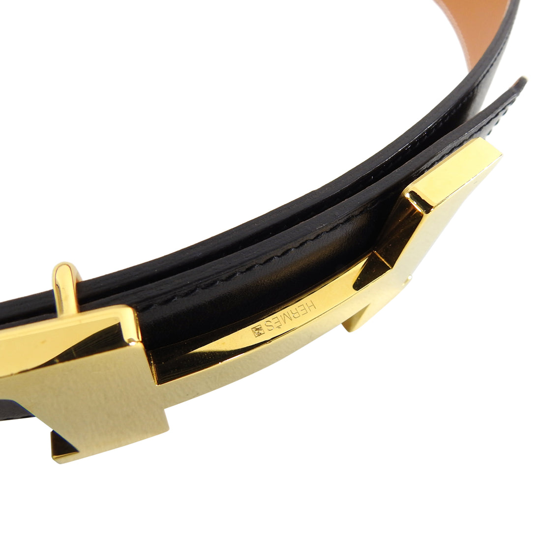 Hermes Black Leather Gold Constance H Belt Kit - 85 / 32