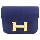 Hermes Constance Slim Wallet Blue Sapphire Evercolor GHW