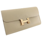 Hermes Constance Long Wallet Trench Rose Gold Epsom Leather 