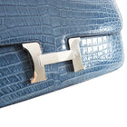 Hermes Constance Elan Matte Nilo Crocodile Blue Jean PHW