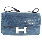 Hermes Constance Elan Matte Nilo Crocodile Blue Jean PHWHermes Constance Elan Matte Nilo Crocodile Blue Jean PHW