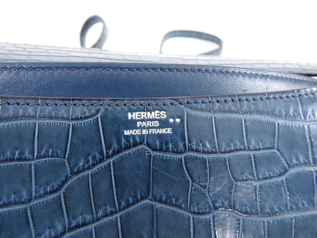 Hermès Constance Elan Saffron Shiny Nilo Crocodile Palladium Hardware