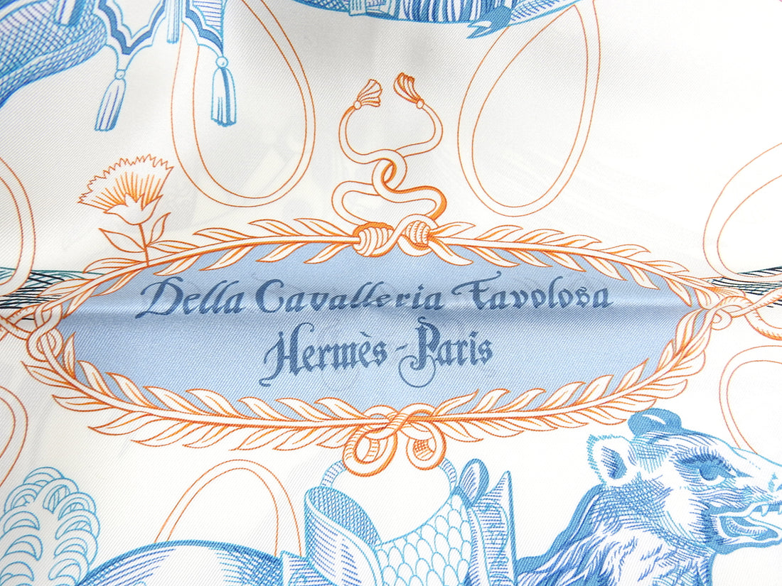 Hermes Della Cavallieria Favolosa Double Face Silk 90cm Scarf