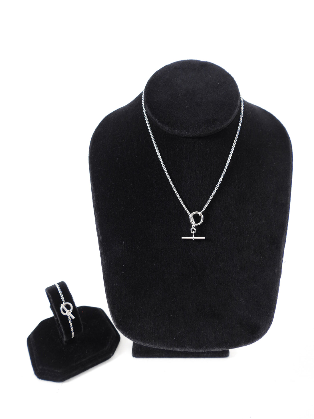 Hermes 18k White Gold Echappee Necklace and Bracelet Set