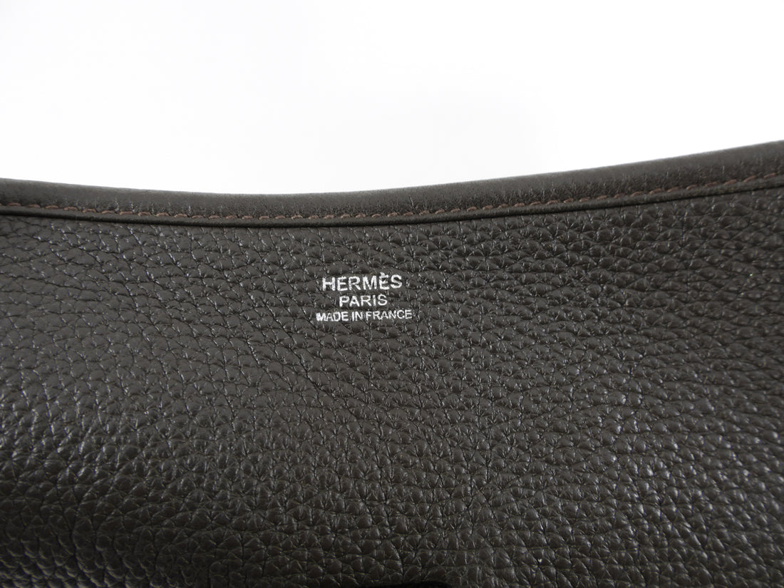 Hermes Evelyne 3 TGM Clemence Vert Bronze Crossbody Bag